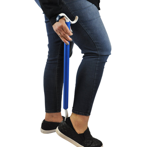 Load image into Gallery viewer, Blue Jay Dressing Stick - 24&#39;&#39; Soft Foam-Covered Handle, 2-in-1 Tool S Top Hook
