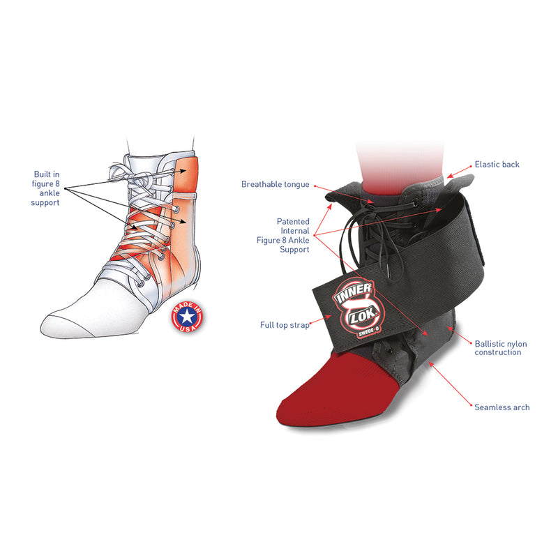Load image into Gallery viewer, Swede-O Inner Lok 8 Ankle Brace, Black
