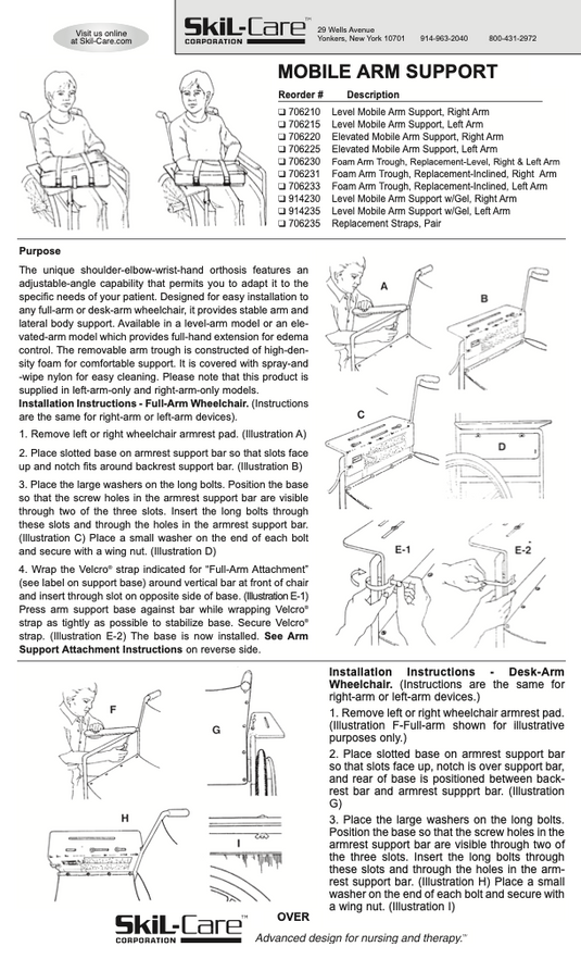 SkiL-Care Mobile Arm Support