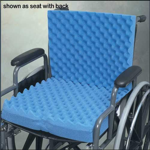 Rose Healthcare Eggcrate Wheelchair Cushion with or w/o Seat Back, Blue