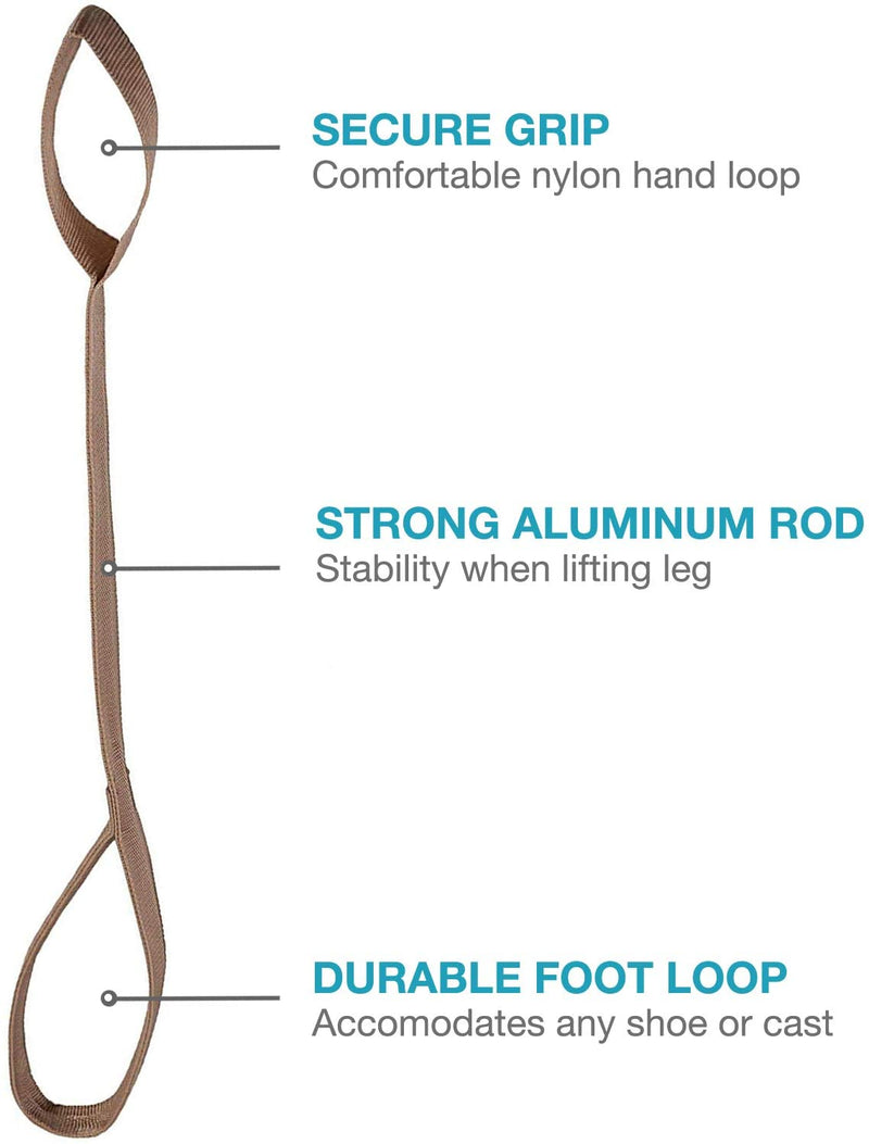 Load image into Gallery viewer, DMI Leg Lifter Strap, 32 Inches, Beige with Foot Loop and Hand Grip, Adult 32in
