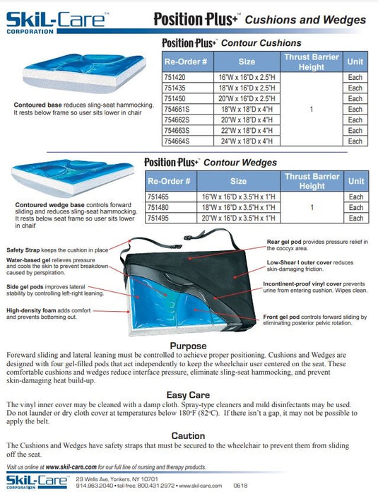SkiL-Care Position Plus Vinyl Cushion w/LSI Cover