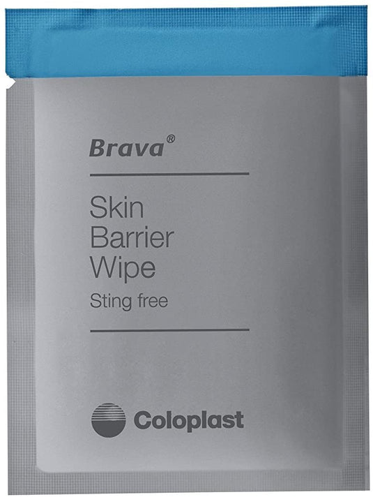 Brava Skin Barrier Wipe, Sting-Free, Alcohol-Free, Silicone-Based (Box of 30)