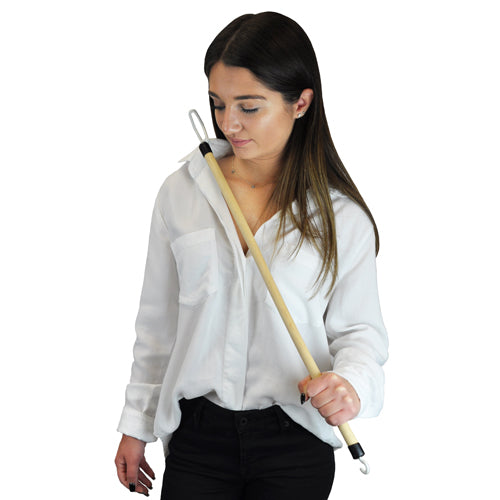 Load image into Gallery viewer, Economy Lightweight Wooden Dressing Aid Stick with Small C Hook - 27&quot; Each
