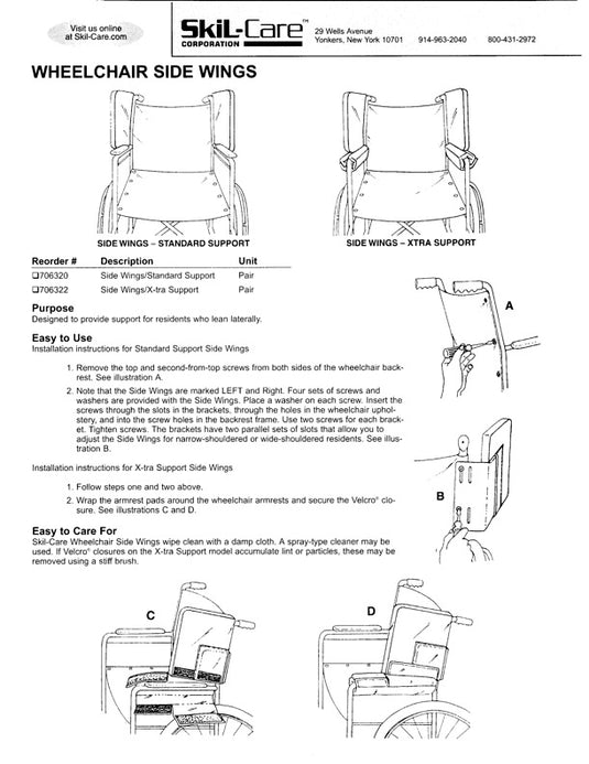 SkiL-Care Wheelchair Side Wings