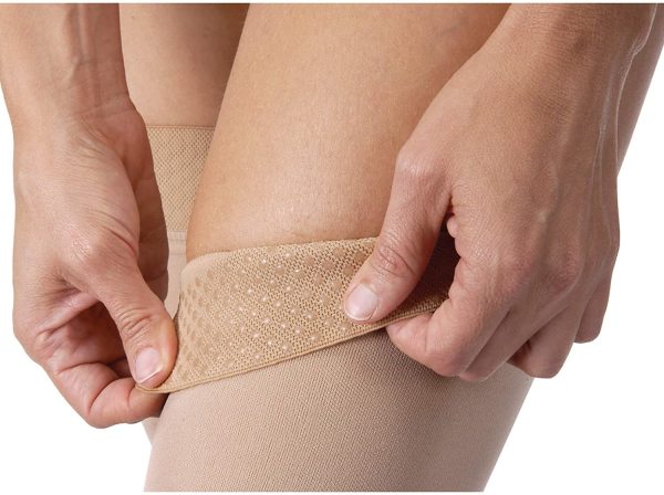 Load image into Gallery viewer, JOBST Relief Silicone Compression Thigh High Dot Band, 20-30 mmHg Open Toe
