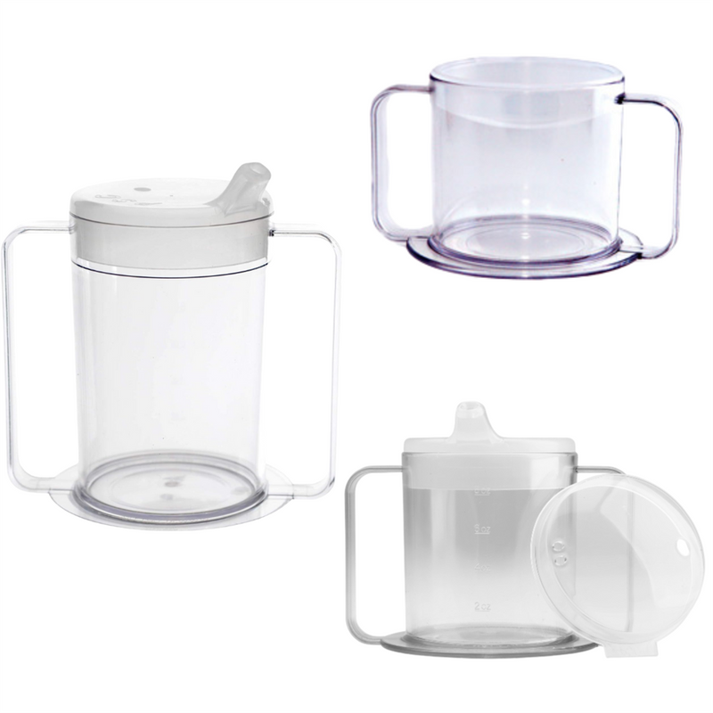Load image into Gallery viewer, Providence Spillproof Independence 2-Handle Plastic Mug w/Lids
