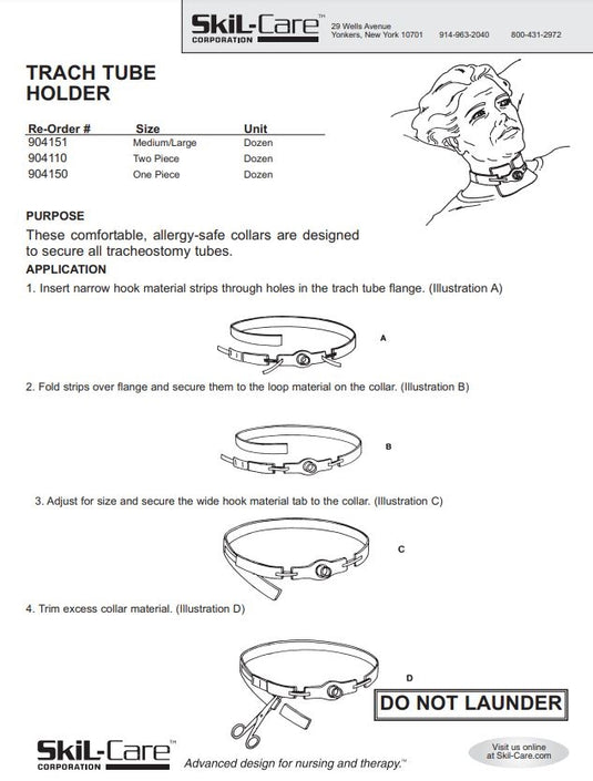 SkiL-Care Trach Tube Tie/Holder
