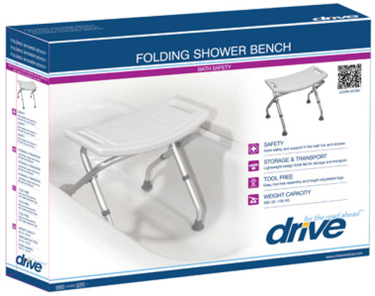 Drive Medical Deluxe Folding Bath Bench, White