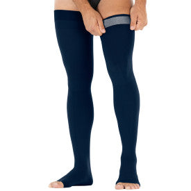 Load image into Gallery viewer, JOBST forMen Thigh High Compression Socks 15-20 mmHg - with Band - Open Toe
