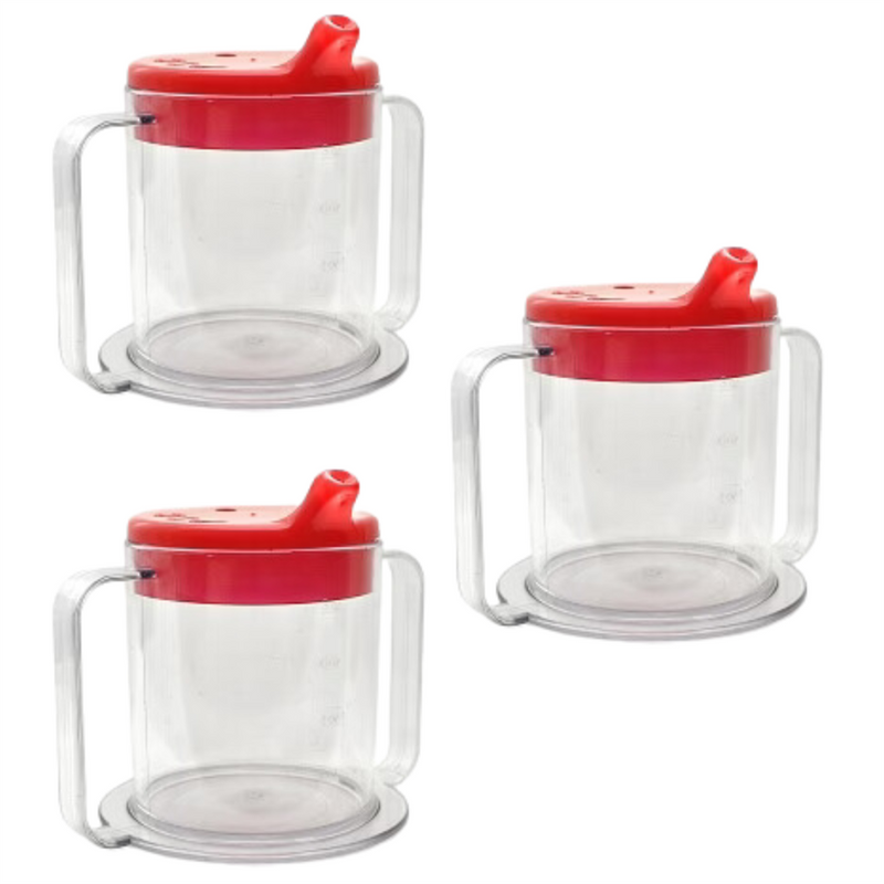 Load image into Gallery viewer, Providence Spillproof Independence 2-Handle Plastic Mug w/Lids
