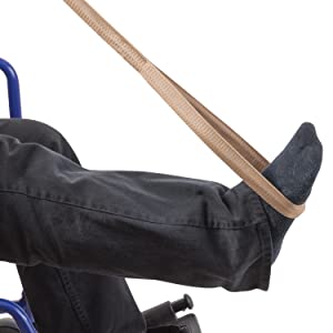 Load image into Gallery viewer, DMI Leg Lifter Strap, 32 Inches, Beige with Foot Loop and Hand Grip, Adult 32in
